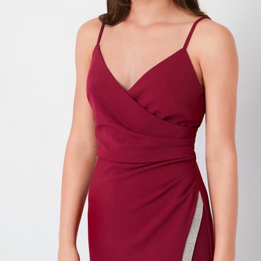 Emerald Sundae Wine Colored Gala Dress